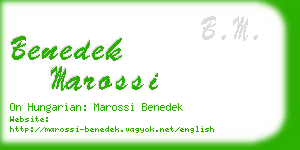 benedek marossi business card